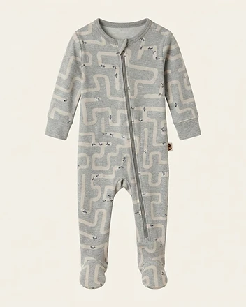 Baby Gap Footed Zip-Up Pajamas in Ant Print