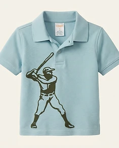 Boys Baseball Graphic Polo Shirt