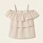 Metallic Stripe Ruffle Top