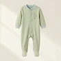 Baby footed sleeper with Cute and Cuddly embroidery
