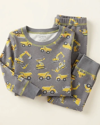 Construction Truck Print Pajama Set