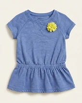 Blue Peplum Knit Top