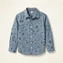 Boys Bigfoot Print Button-Down Shirt