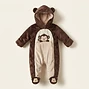 Monkey Fleece Hooded Bunting Suit