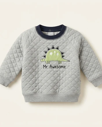 Quilted Dinosaur 'Mr. Awesome' Sweatshirt