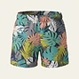 Tropical Leaf Print Swim Trunks