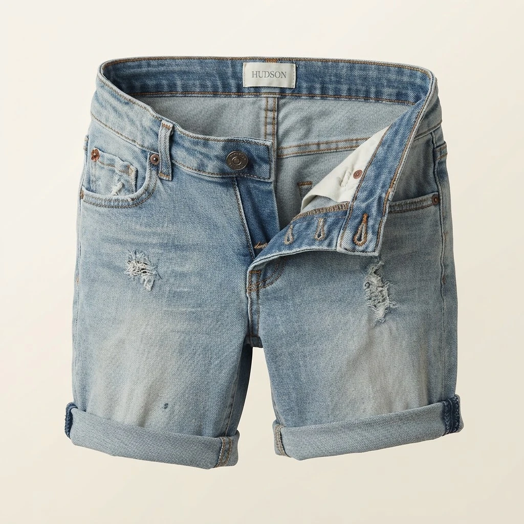 Hudson Distressed Denim Cuffed Shorts