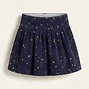 Girls Navy Blue Corduroy Skirt with Gold Stars