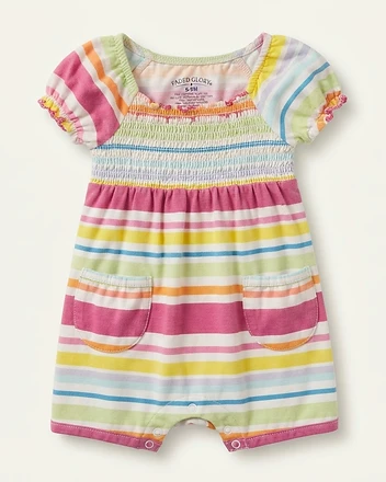 Striped Smocked Romper