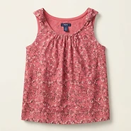 Girls Floral Knot-Strap Tank Top