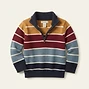 Striped Quarter-Zip Cotton Sweater