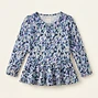 Heart Print Peplum Long Sleeve Top