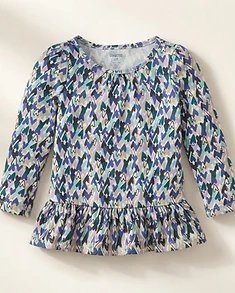Gymboree Heart Print Peplum Long Sleeve Top