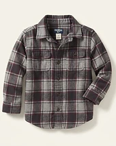Boys Plaid Flannel Button-Down Shirt