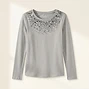 Justice Gray Long Sleeve Sequin Embellished Tee