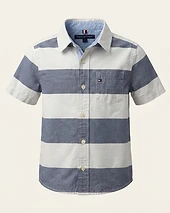 Tommy Hilfiger Striped Short Sleeve Button-Down Shirt