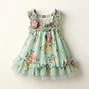 Floral chiffon dress with rosette detail