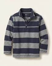 Striped Quarter-Zip Fleece Pullover