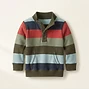 Striped Henley Pullover with Kangaroo Pocket