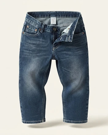 Straight Leg Denim Jeans