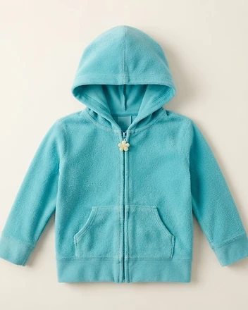 Terry Cloth Zip-Up Hoodie