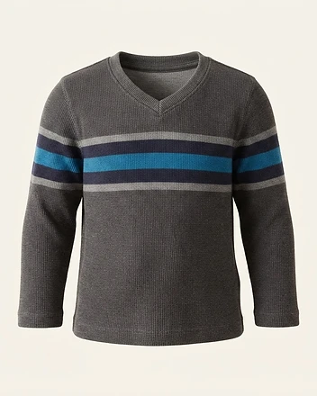 Striped Long Sleeve Thermal Shirt