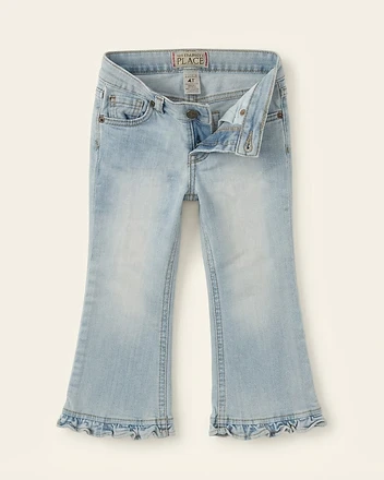 Girls Ruffle Flare Jeans