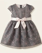 La Princess Embroidered Bow Organza Dress
