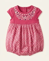 Floral and Elephant Print Bubble Romper