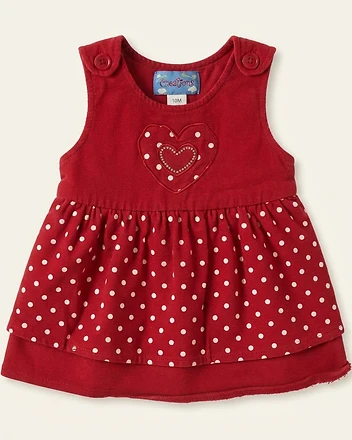 Red Polka Dot Heart Applique Dress