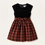 Velvet and Tartan Plaid Holiday Dress