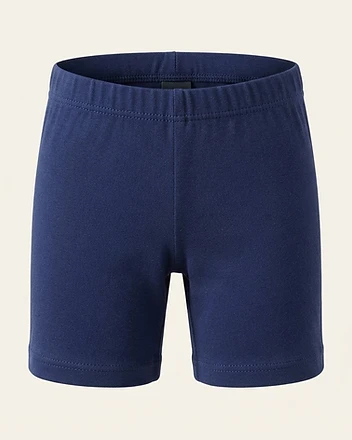 Girls Navy Cotton Knit Bike Shorts