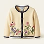 Embroidered floral button-up cardigan