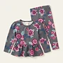 Floral Peplum Top and Leggings Set