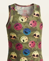 Girls Smiley Face Camouflage Tank Top