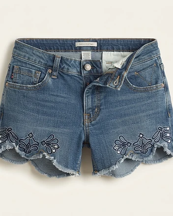 Vigoss Girls Embroidered Denim Shorts