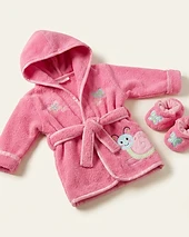 Baby Snail Hooded Bathrobe and Booties Set
