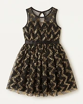 Girls sequin embellished tulle dress
