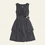 Paper Doll Tiered Sleeveless Dress with Flower Accent