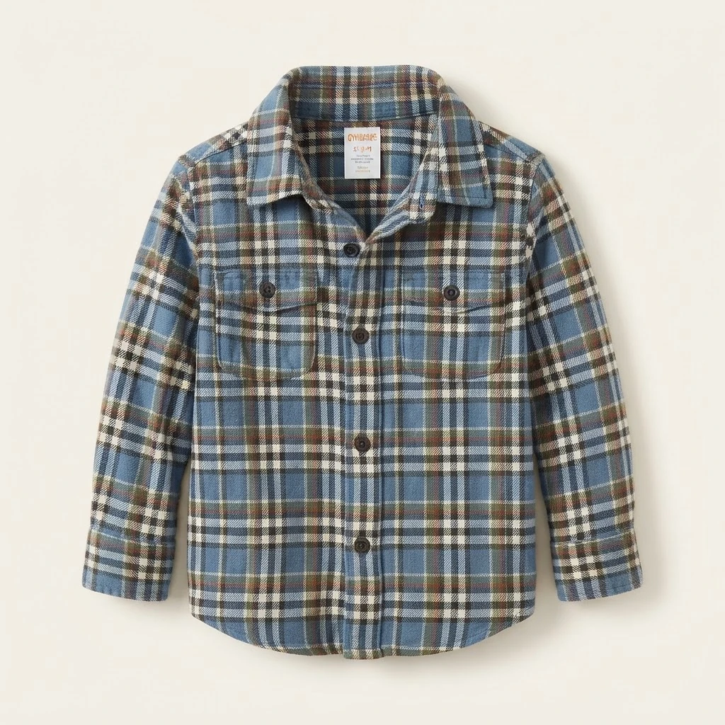 Boys Plaid Long Sleeve Button-Down Shirt