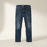 Distressed Blue Denim Jeans