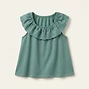 Eyelet Ruffle-Trim Tee