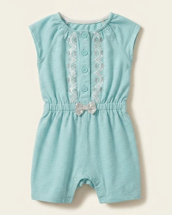 Embroidered Cotton Romper