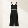 Black Jumpsuit with Rhinestone Waist Detail