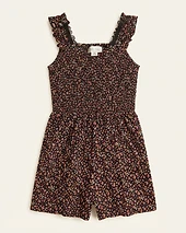 Floral print smocked bodice sundress