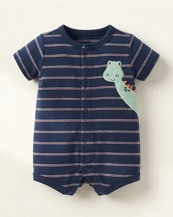 Carter's Striped Dinosaur Romper