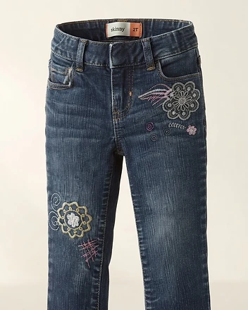 Old Navy Toddler Girls Embroidered Skinny Jeans