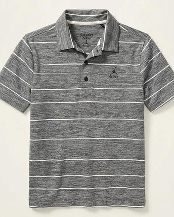 Old Navy Active Go-Dry Striped Polo Shirt