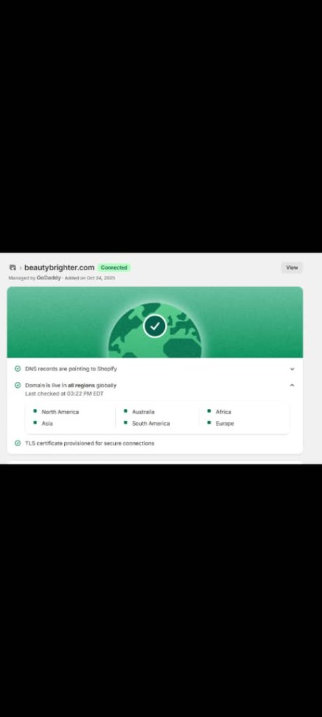 Beauty Brighter — Shopify Domain Connect (Global)
