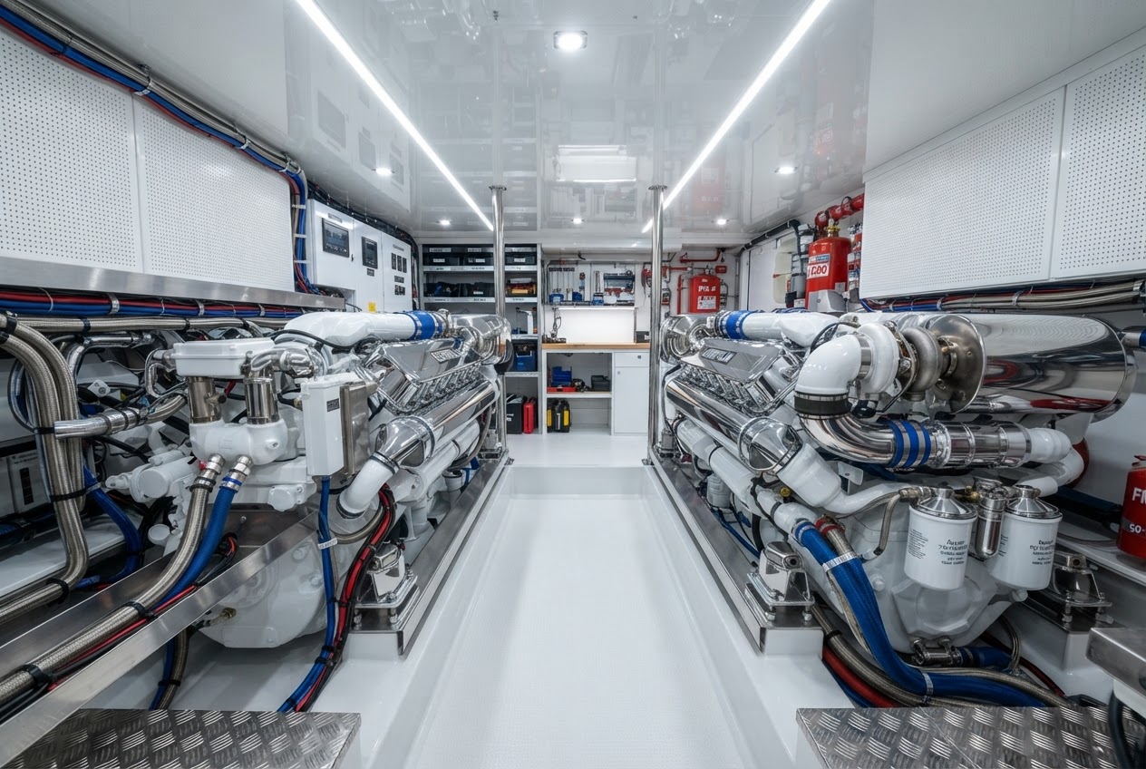 Engine Room Detailing — yacht detailing service in Fort Lauderdale, Florida